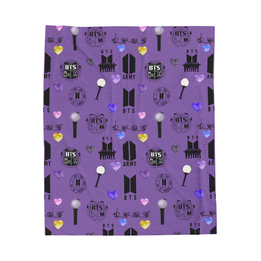 BTS Inspired Velveteen Plush Blanket, Cozy Throw, Perfect for Fans, Gifts for Holidays, Soft Home Decor, Collectible Blanket